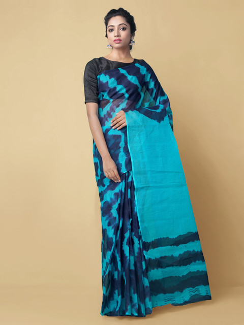

Unnati Silks Blue Checked Kota Saree