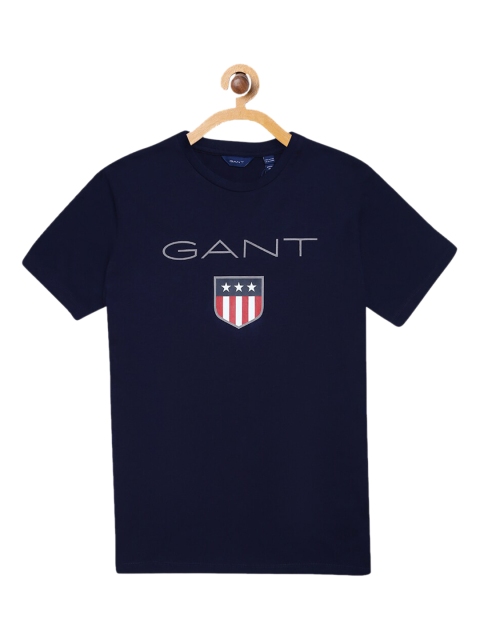 

GANT Boys Navy Blue Solid Round Neck T-shirt