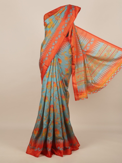 

Pothys Blue Printed Saree