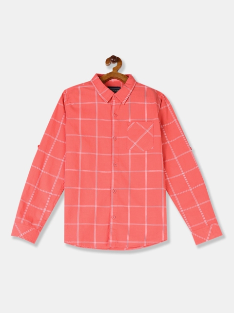

Cherokee Boys Coral Regular Fit Checked Casual Shirt