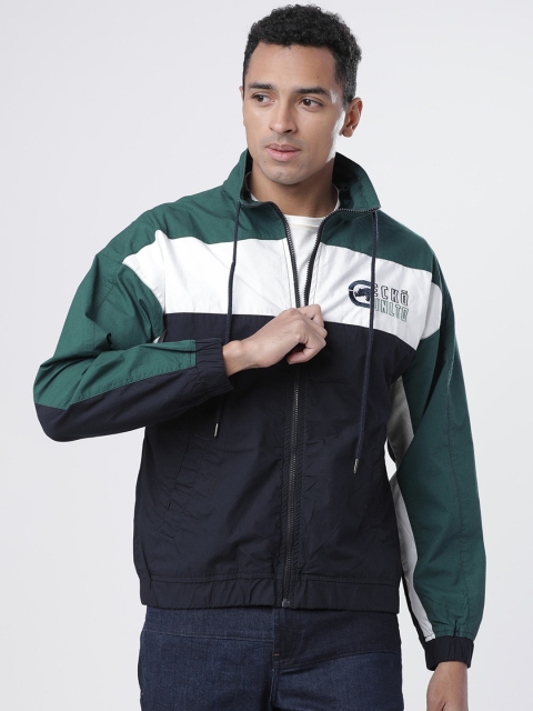 

Ecko Unltd Men Navy Blue Colourblocked Sporty Shacket