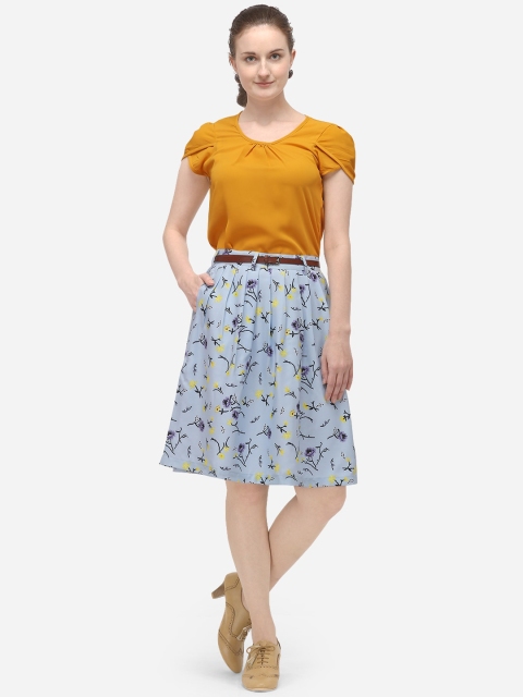 

Yuvraah Women Multicoloured Solid Top with Skirt, Multi