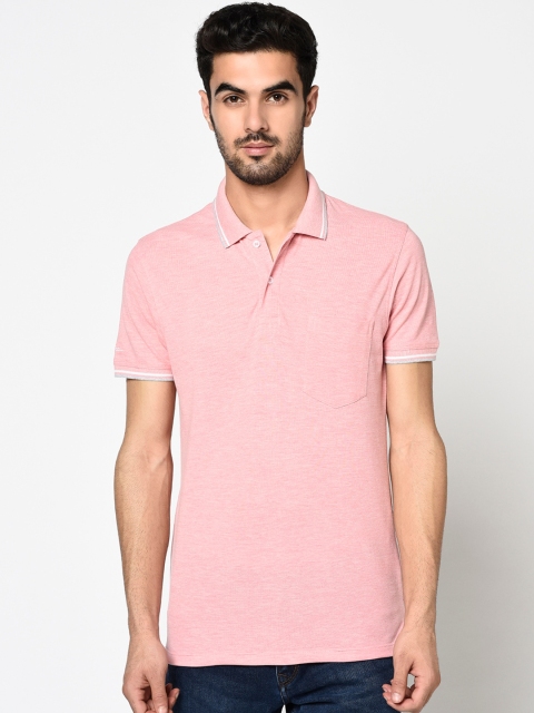 

Octave Men Pink Solid Polo Collar T-shirt
