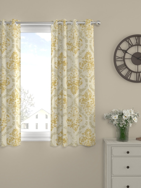 

ROSARA HOME Yellow Printed Single Curtain