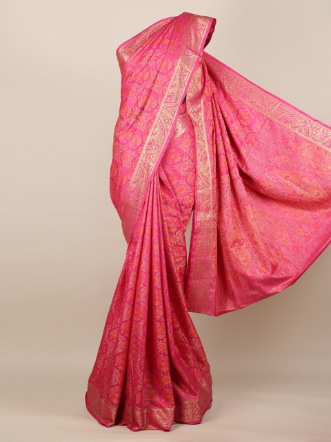 

Pothys Pink Woven Design Jute Silk Saree