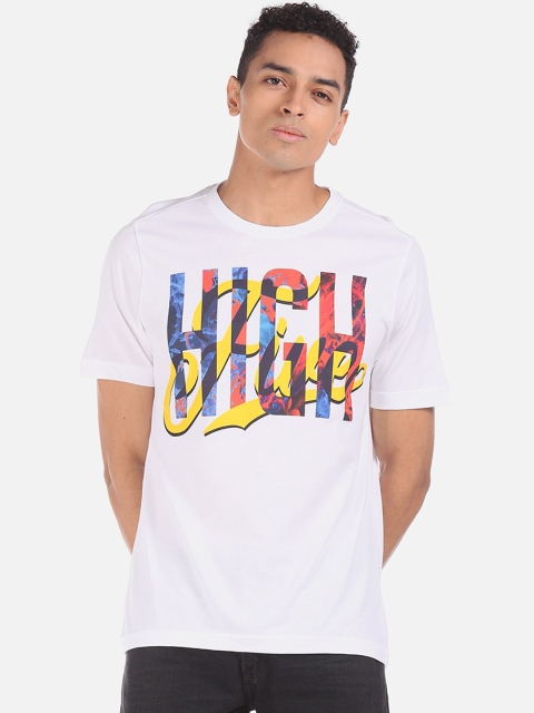 

Colt Men White Printed Round Neck T-shirt