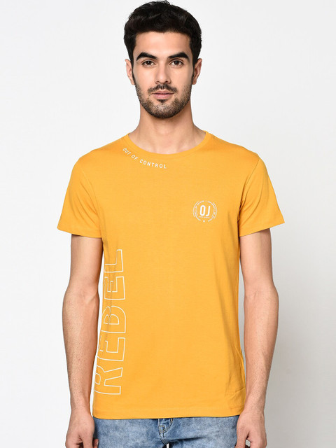 

Octave Men Yellow Printed Round Neck T-shirt