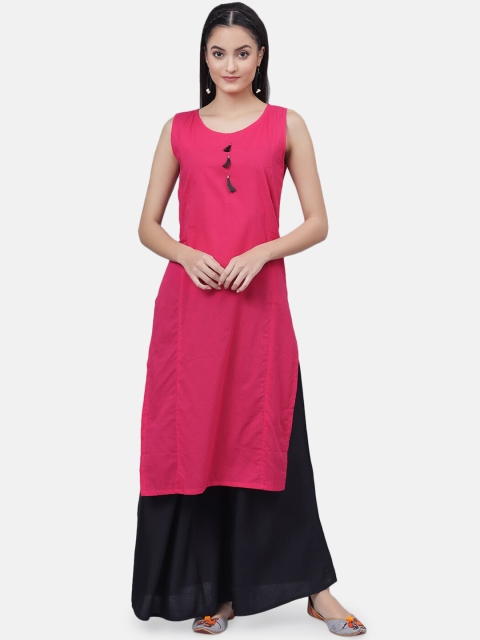 

Fashitale Women Pink Kurta With Jacket