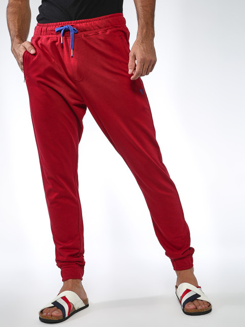 

Blue Saint Men Maroon Solid Slim-Fit Joggers