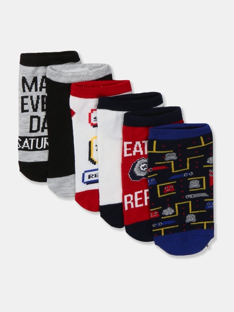 

The Childrens Place Boys Pack Of 6 Assorted Patterned Ankle-Length Socks