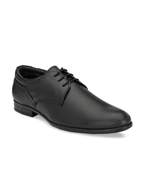 

Fentacia Men Black Solid Leather Formal Derbys
