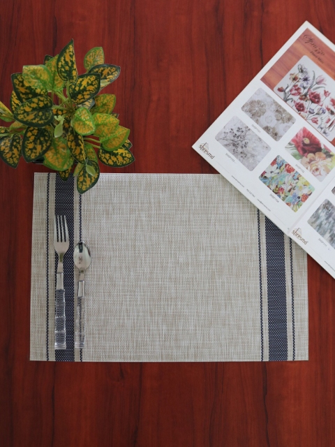 

Shresmo Set Of 6 Grey & Black Solid Table Placemats