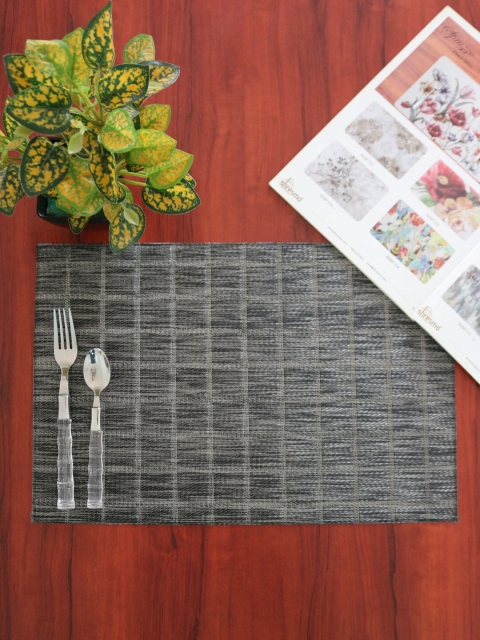 

Shresmo Set Of 6 Grey Checked Table Placemats
