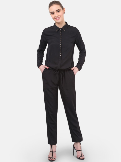 

Porsorte Women Black Solid Basic Jumpsuit