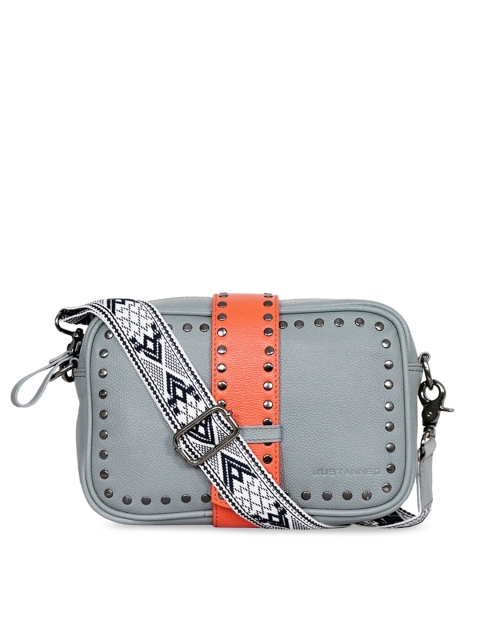 

Justanned Grey Solid Sling Bag