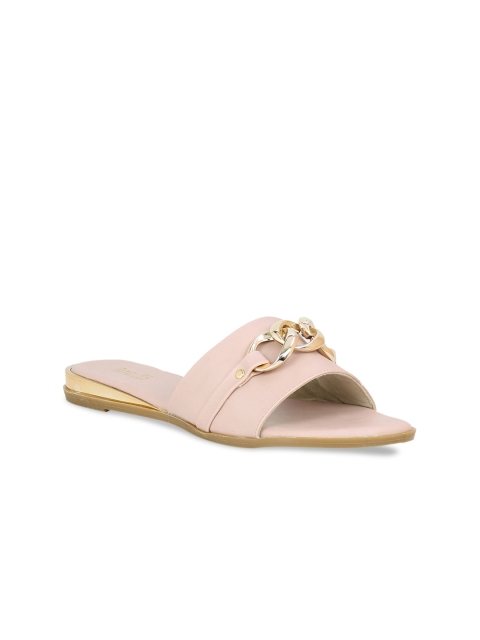 

Inc 5 Women Peach-Coloured Textured Mules