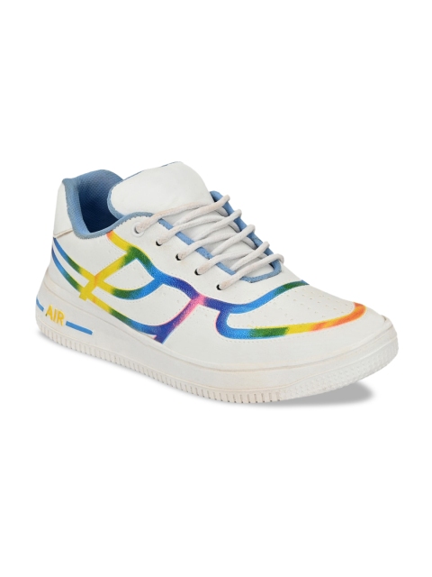 

Mactree Men White Colourblocked Pu Sneakers
