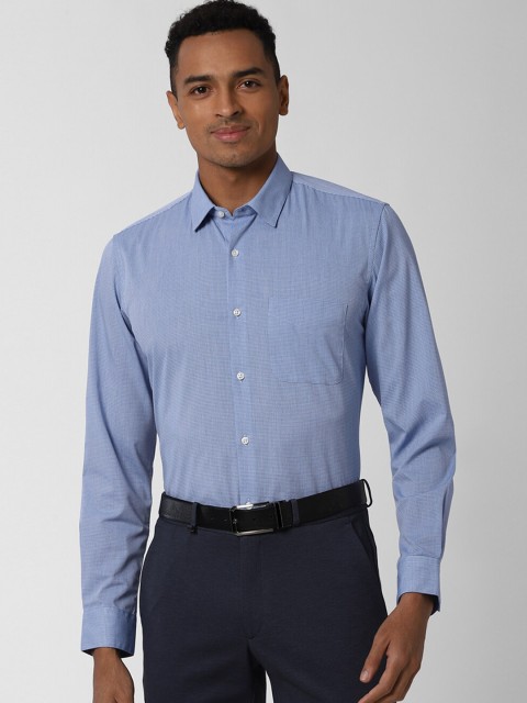 

Peter England Men Blue Slim Fit Checked Casual Shirt