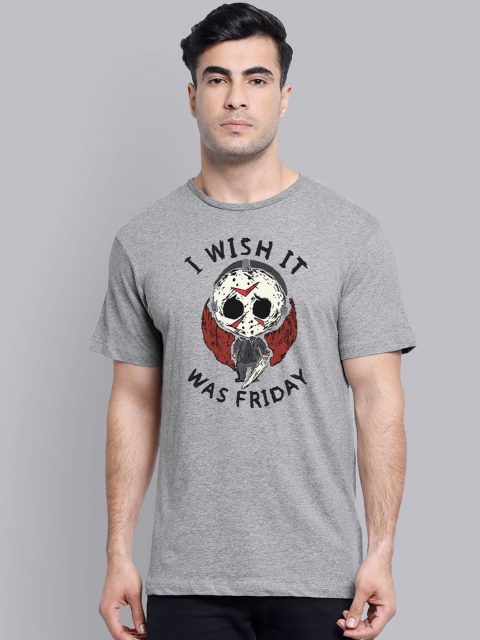 

Free Authority Men Grey & Red Friday The 13Th Printed Round Neck T-shirt