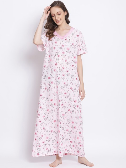 

Kanvin Pink & Grey Printed Nightdress