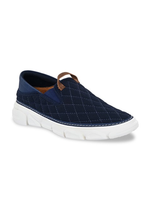 

Mactree Men Navy Blue Woven Design Slip-on Sneakers