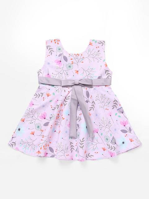 

The Magic Wand Girls Pink Printed Fit and Flare Cotton Dress