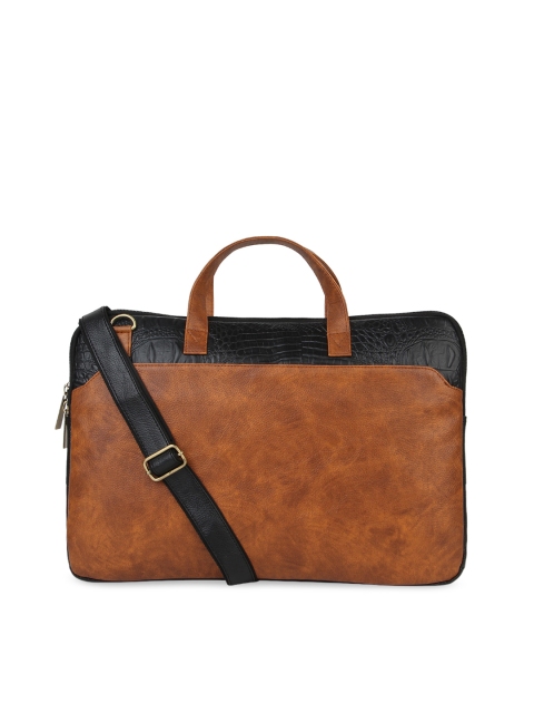 

Vivinkaa Women Tan Brown & Black Textured 15.6 Inch Laptop Bag