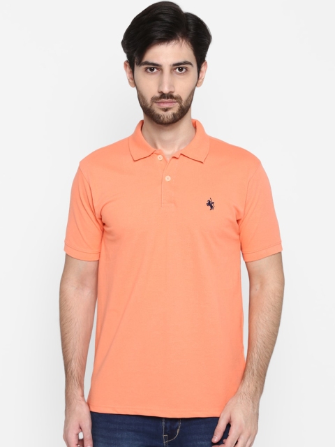 

Cantabil Men Orange Solid Polo Collar T-shirt
