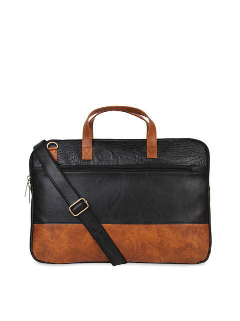 

Vivinkaa Women Black & Brown Textured 15.6 inch Laptop Bag