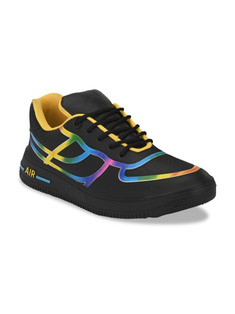 

Mactree Men Black Printed Pu Sneakers