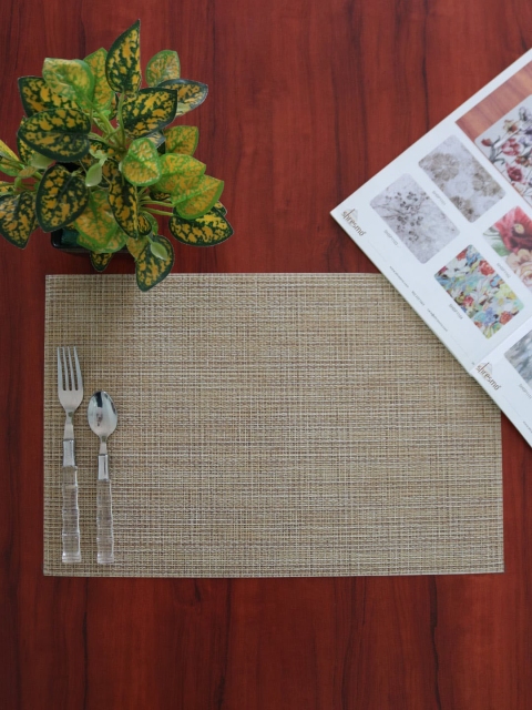 

Shresmo Set Of 6 Beige Textured Rectangular Lamino Placemats