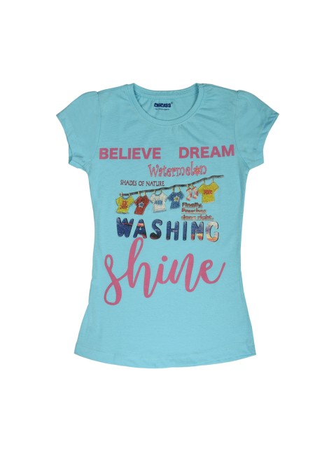 

Orange Pumpkkin Blue Printed Pure Cotton Regular Top