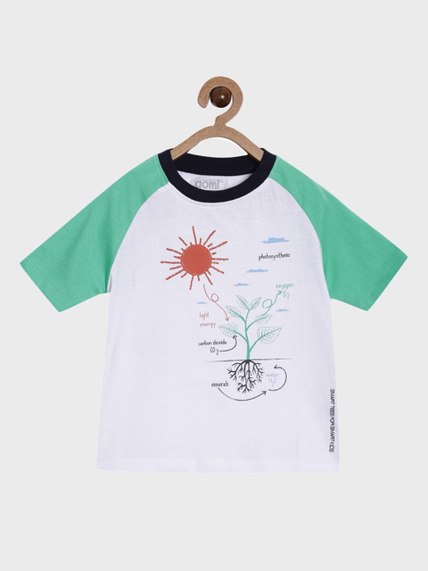

Aomi Boys White Printed Round Neck T-shirt