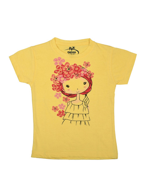 

Orange Pumpkkin Yellow Printed Pure Cotton Regular Top