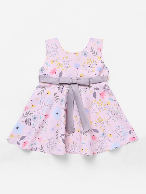 

The Magic Wand Girls Peach-Coloured Printed Fit and Flare Dress