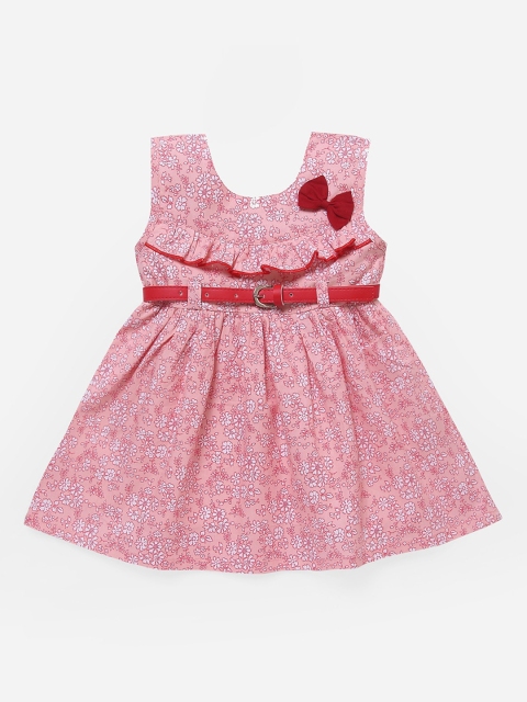 

The Magic Wand Girls Red Printed Fit and Flare Dress