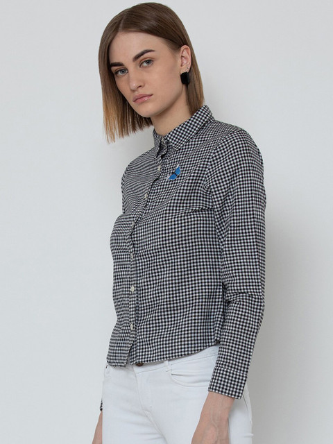 

DODO & MOA Women Black Regular Fit Printed Casual Shirt