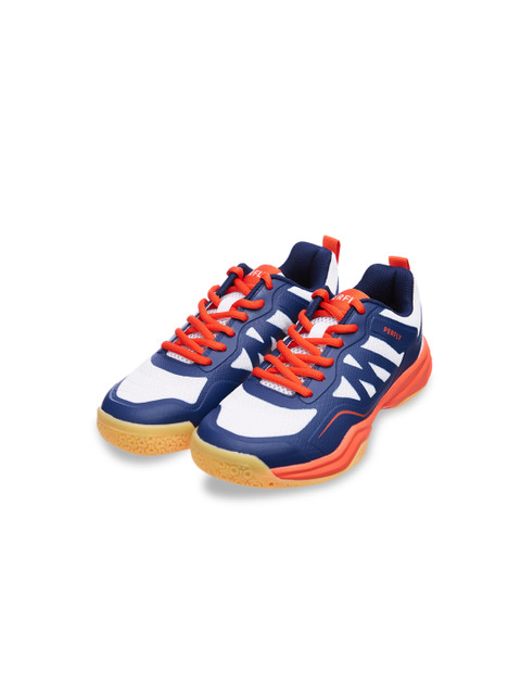 

PERFLY By Decathlon Kids Navy Blue & White Badminton Shoes