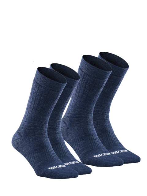 

Quechua By Decathlon Unisex Pack Of 2 Navy Blue Solid Hiking Calf-Length Socks