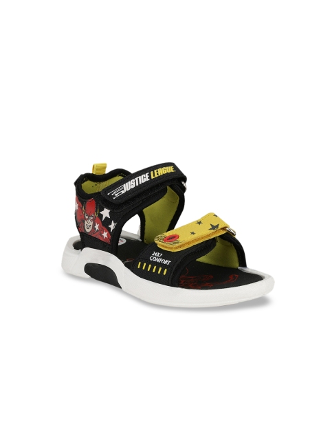 

Campus Unisex Kids Black & Yellow Sports Sandals