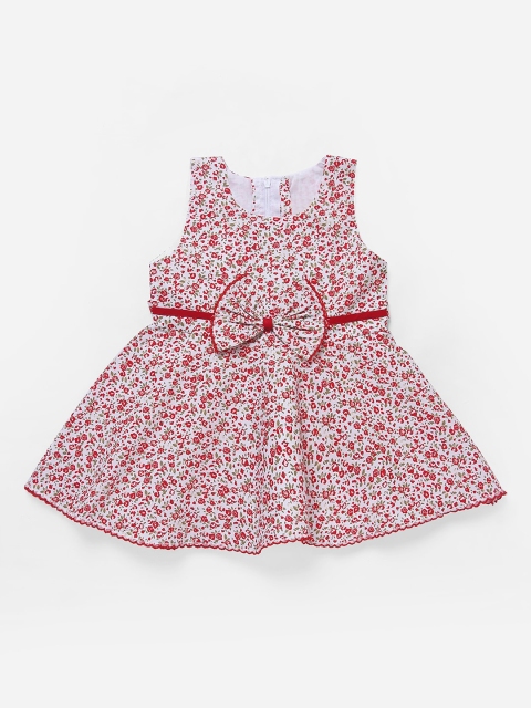

The Magic Wand Girls Red Floral Printed Fit and Flare Dress