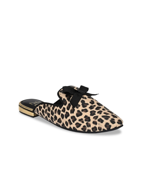 

Zebba Women Beige & Brown Printed Mules