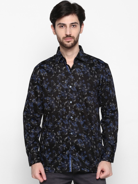 

Cantabil Men Black & Blue Slim Fit Printed Casual Shirt