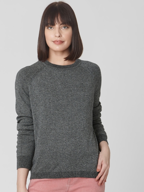 Vero Moda Women Black Solid Pullover Sweater