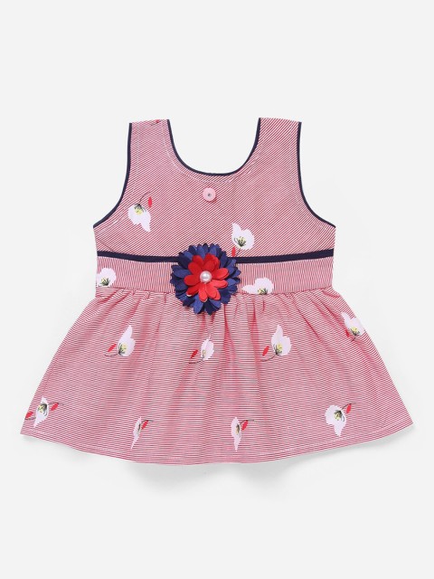 

The Magic Wand Girls Red Printed Fit and Flare Dress