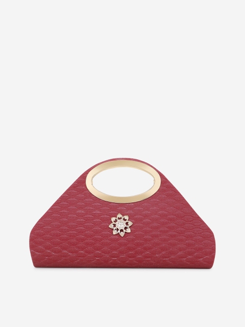 

Element Cart Maroon Textured Clutch