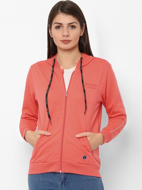 

Allen Solly Woman Orange Solid Hooded Sweatshirt