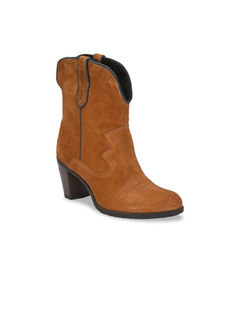 

Delize Women Tan Solid Heeled Boots