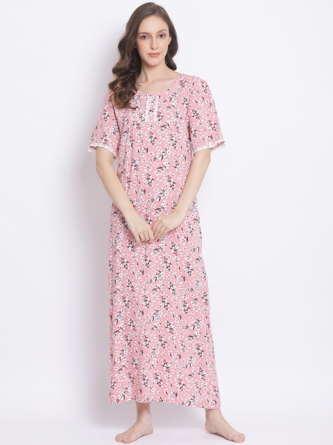 

Kanvin Pink & White Printed Nightdress