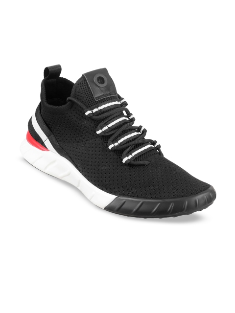 

Metro Men Black Woven Design Sneakers